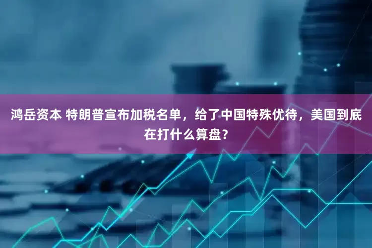 鸿岳资本 特朗普宣布加税名单，给了中国特殊优待，美国到底在打什么算盘？